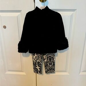 Janie and Jack 2T - Faux fur trim sweater and legging set